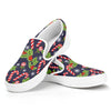 Christmas Berry And Candy Pattern Print White Slip On Shoes