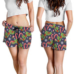 Christmas Berry And Candy Pattern Print Women's Shorts