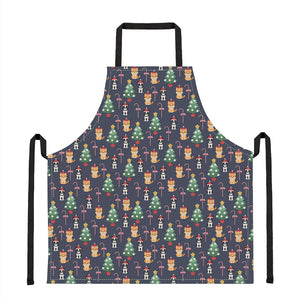 Christmas Boston Terrier And Corgi Print Apron