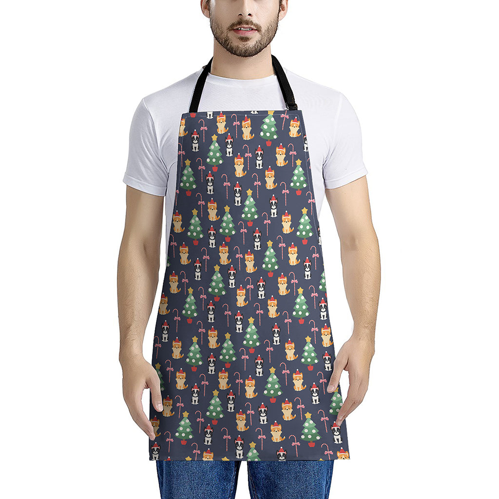 Christmas Boston Terrier And Corgi Print Apron