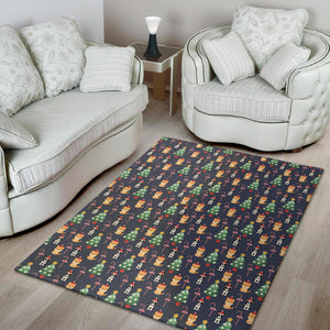 Christmas Boston Terrier And Corgi Print Area Rug