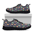 Christmas Boston Terrier And Corgi Print Black Running Shoes