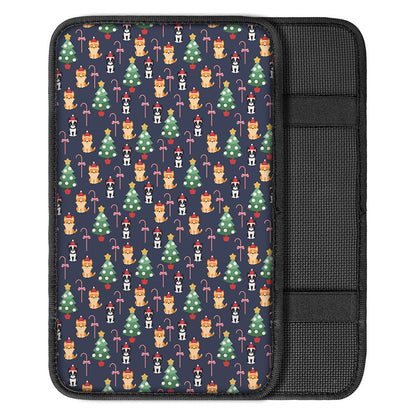 Christmas Boston Terrier And Corgi Print Car Center Console Cover