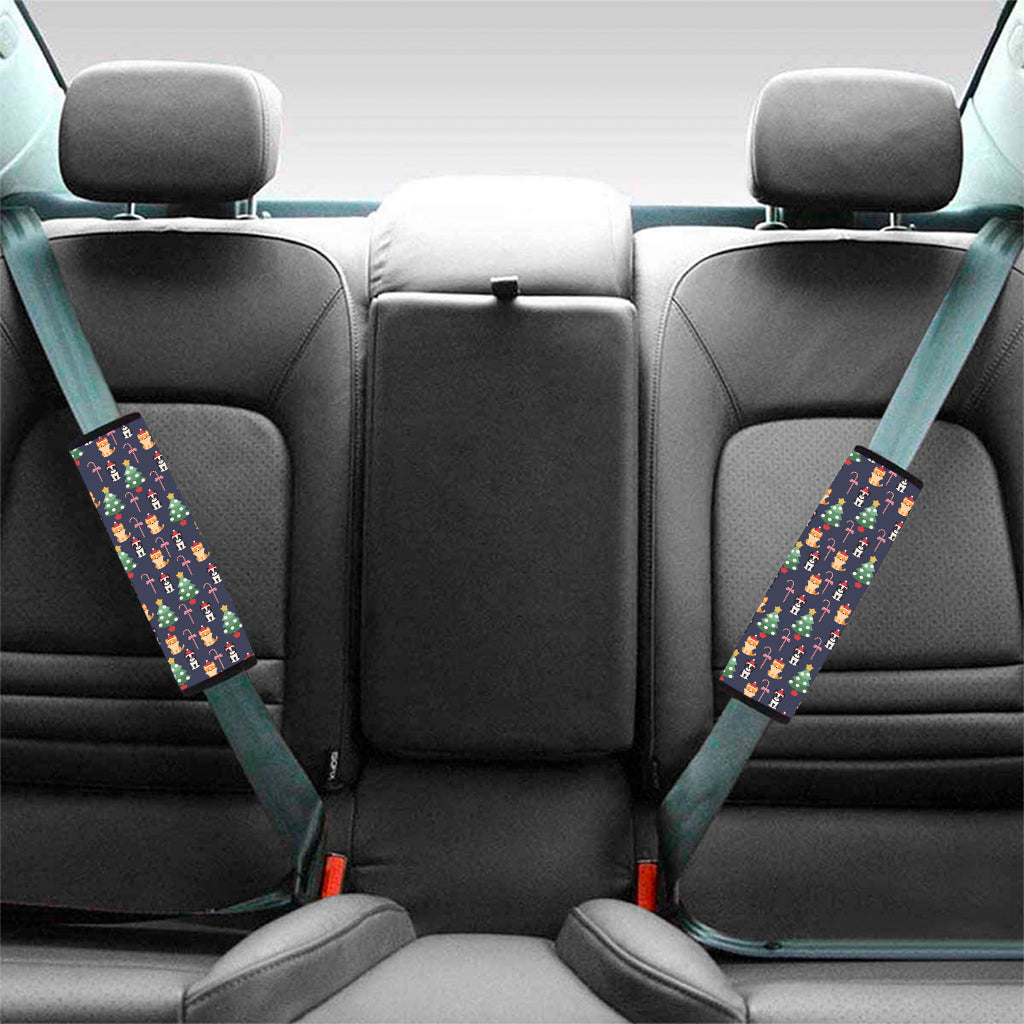 Christmas Boston Terrier And Corgi Print Car Seat Belt Covers