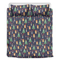Christmas Boston Terrier And Corgi Print Duvet Cover Bedding Set
