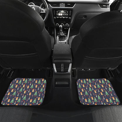 Christmas Boston Terrier And Corgi Print Front and Back Car Floor Mats