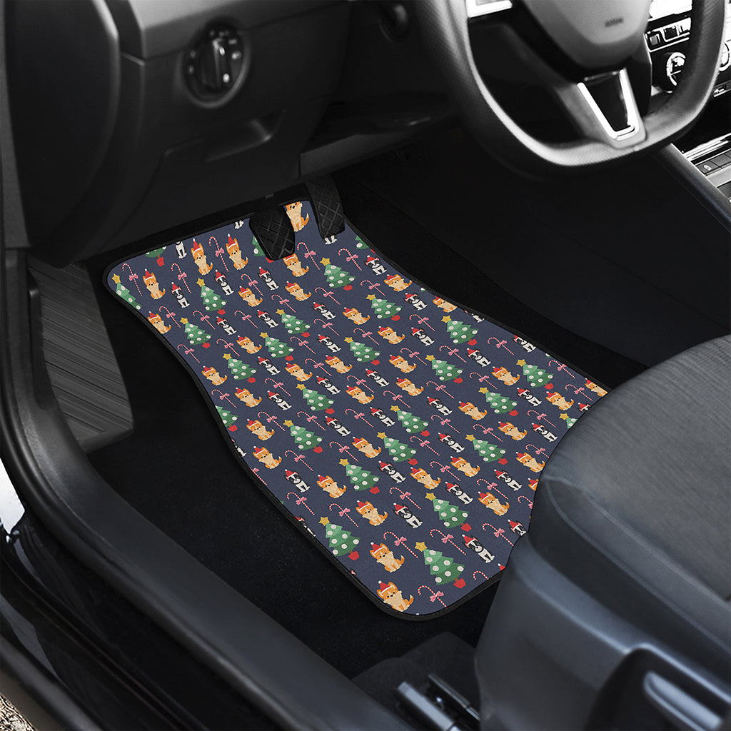 Christmas Boston Terrier And Corgi Print Front Car Floor Mats