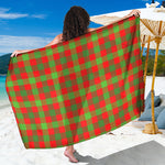 Christmas Buffalo Plaid Print Beach Sarong Wrap