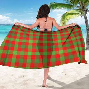 Christmas Buffalo Plaid Print Beach Sarong Wrap