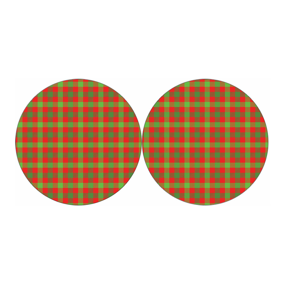 Christmas Buffalo Plaid Print Car Coasters