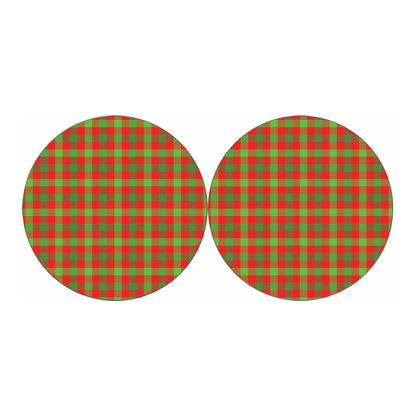 Christmas Buffalo Plaid Print Car Coasters
