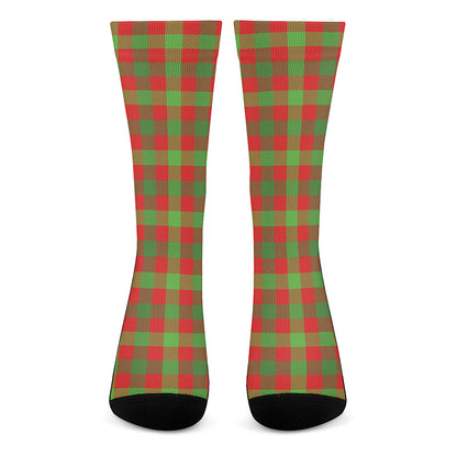 Christmas Buffalo Plaid Print Crew Socks