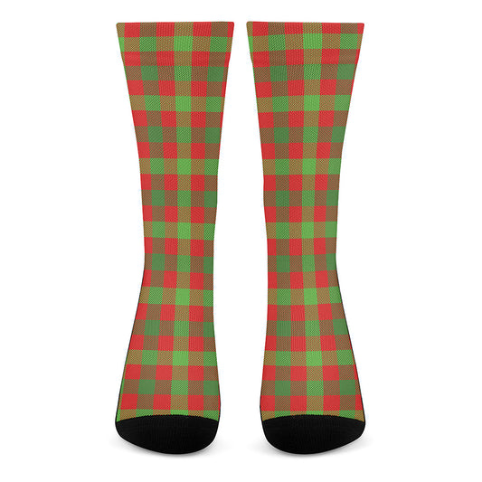 Christmas Buffalo Plaid Print Crew Socks