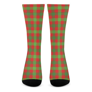 Christmas Buffalo Plaid Print Crew Socks