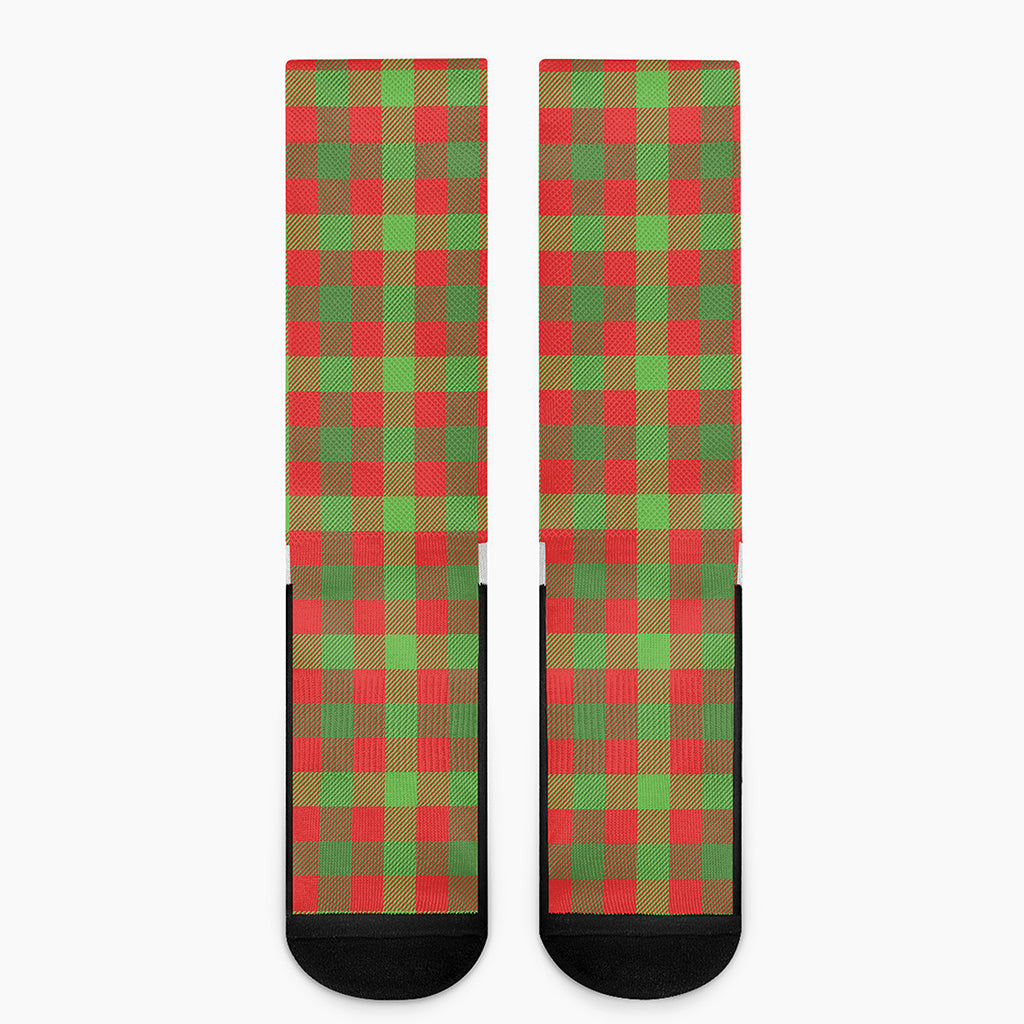 Christmas Buffalo Plaid Print Crew Socks