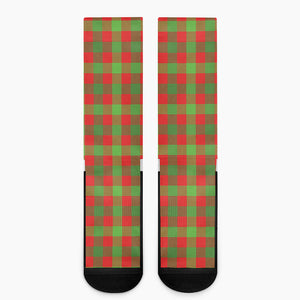 Christmas Buffalo Plaid Print Crew Socks