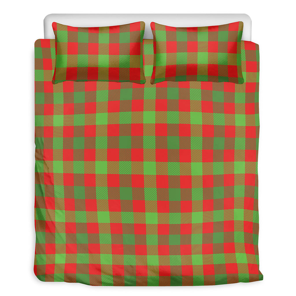 Christmas Buffalo Plaid Print Duvet Cover Bedding Set