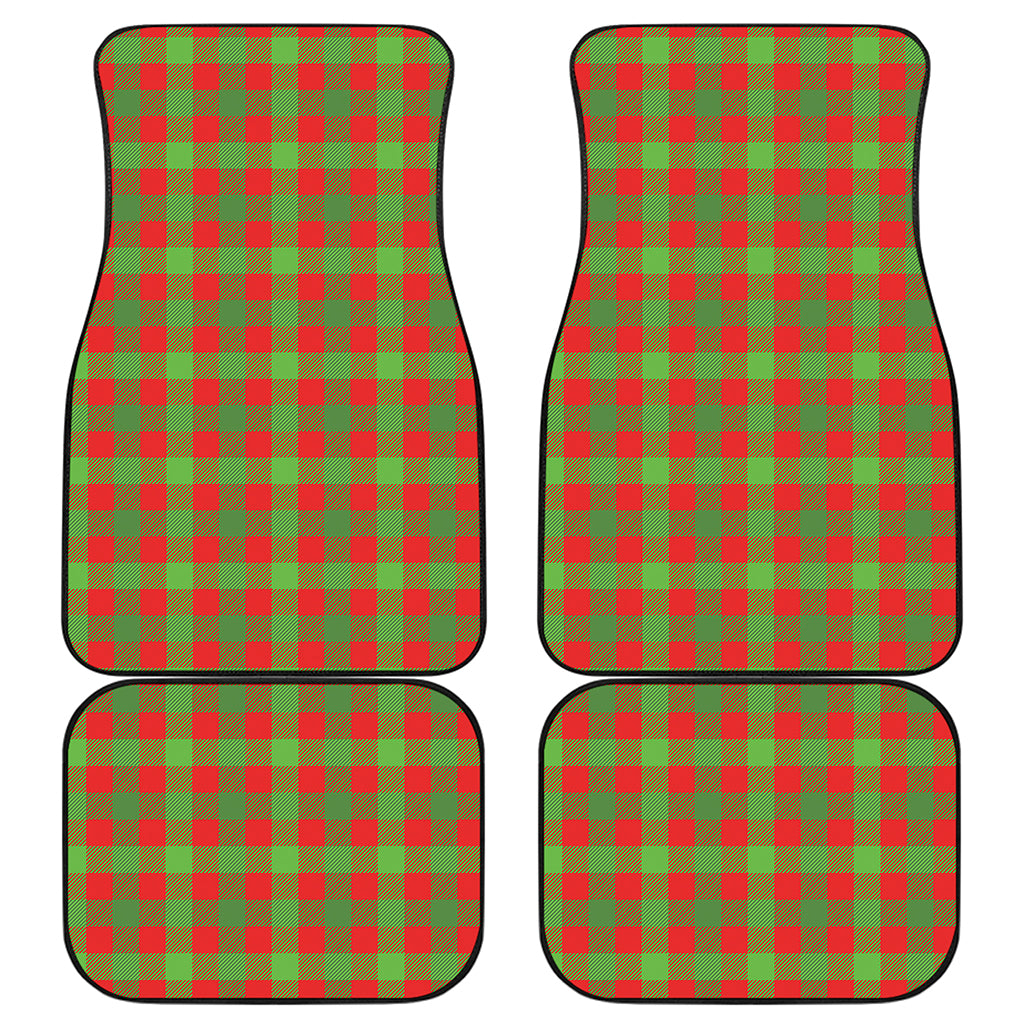 Christmas Buffalo Plaid Print Front and Back Car Floor Mats