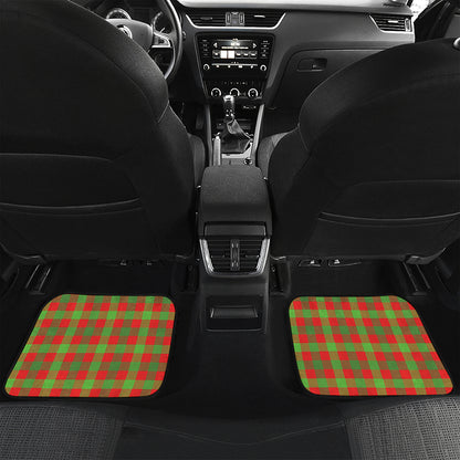 Christmas Buffalo Plaid Print Front and Back Car Floor Mats