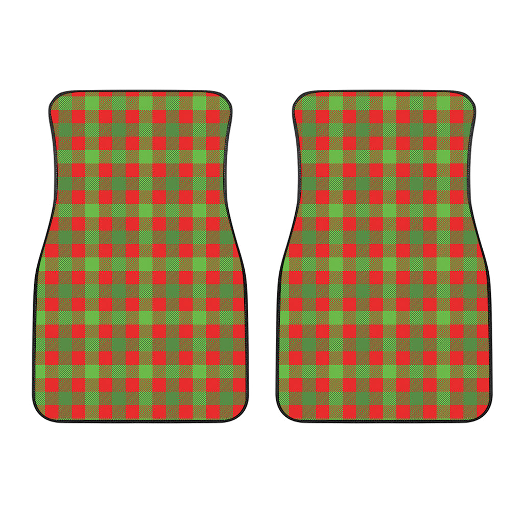 Christmas Buffalo Plaid Print Front Car Floor Mats