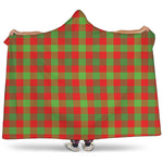 Christmas Buffalo Plaid Print Hooded Blanket