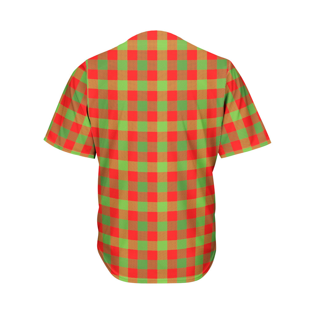 Christmas Buffalo Plaid Print Men's Baseball Jersey