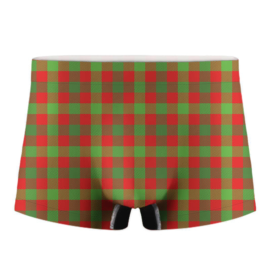 Christmas Buffalo Plaid Print Men's Boxer Briefs