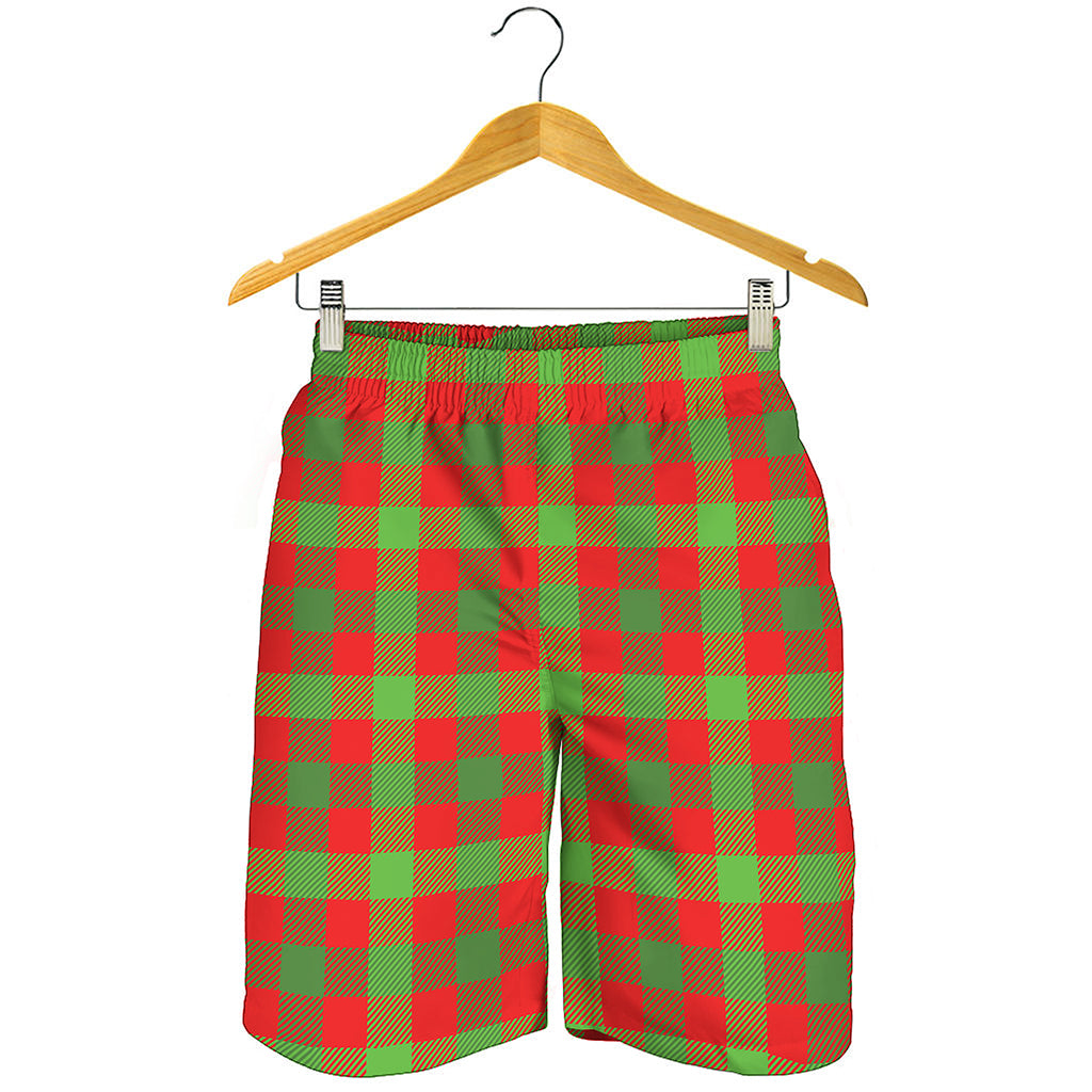 Christmas Buffalo Plaid Print Men's Shorts