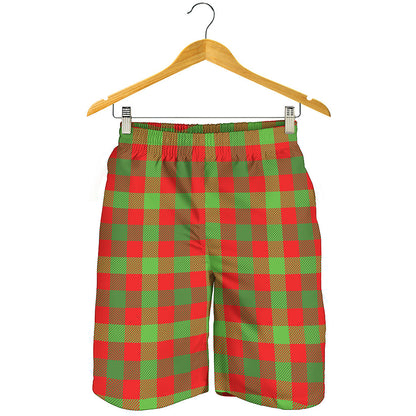 Christmas Buffalo Plaid Print Men's Shorts