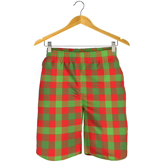 Christmas Buffalo Plaid Print Men's Shorts