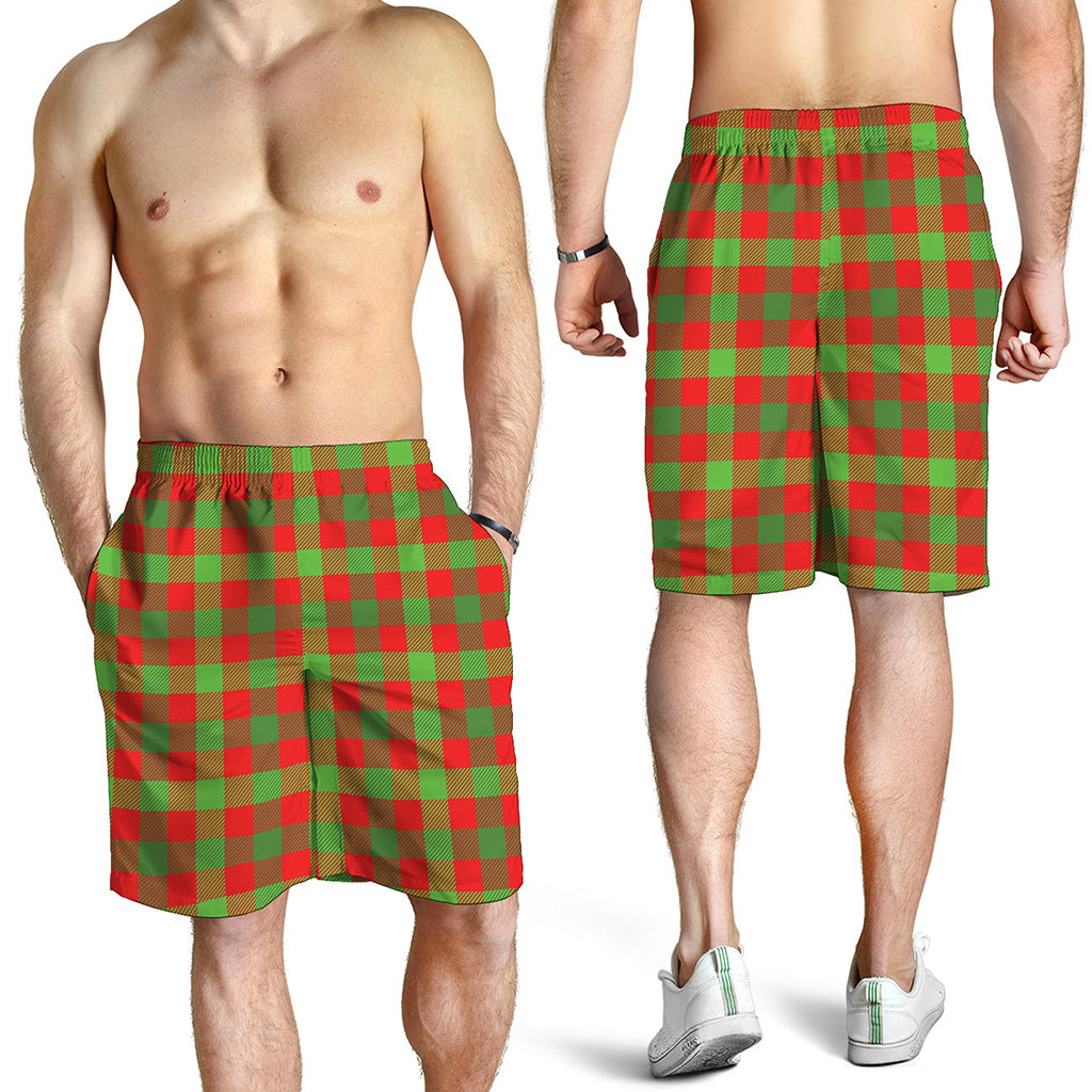 Christmas Buffalo Plaid Print Men's Shorts