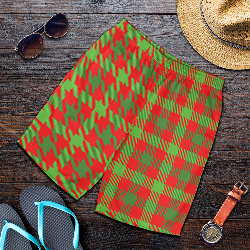 Christmas Buffalo Plaid Print Men's Shorts