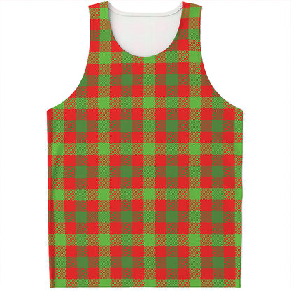 Christmas Buffalo Plaid Print Men's Tank Top