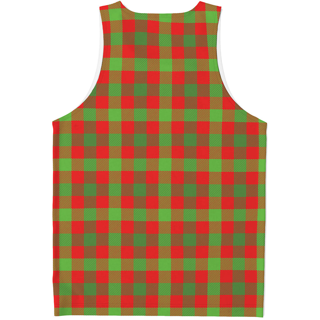 Christmas Buffalo Plaid Print Men's Tank Top