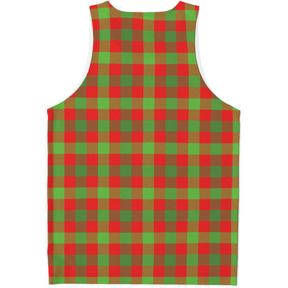 Christmas Buffalo Plaid Print Men's Tank Top
