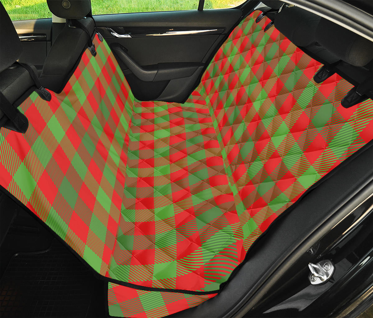 Christmas Buffalo Plaid Print Pet Car Back Seat Cover