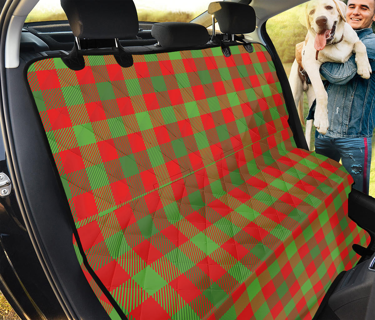 Christmas Buffalo Plaid Print Pet Car Back Seat Cover