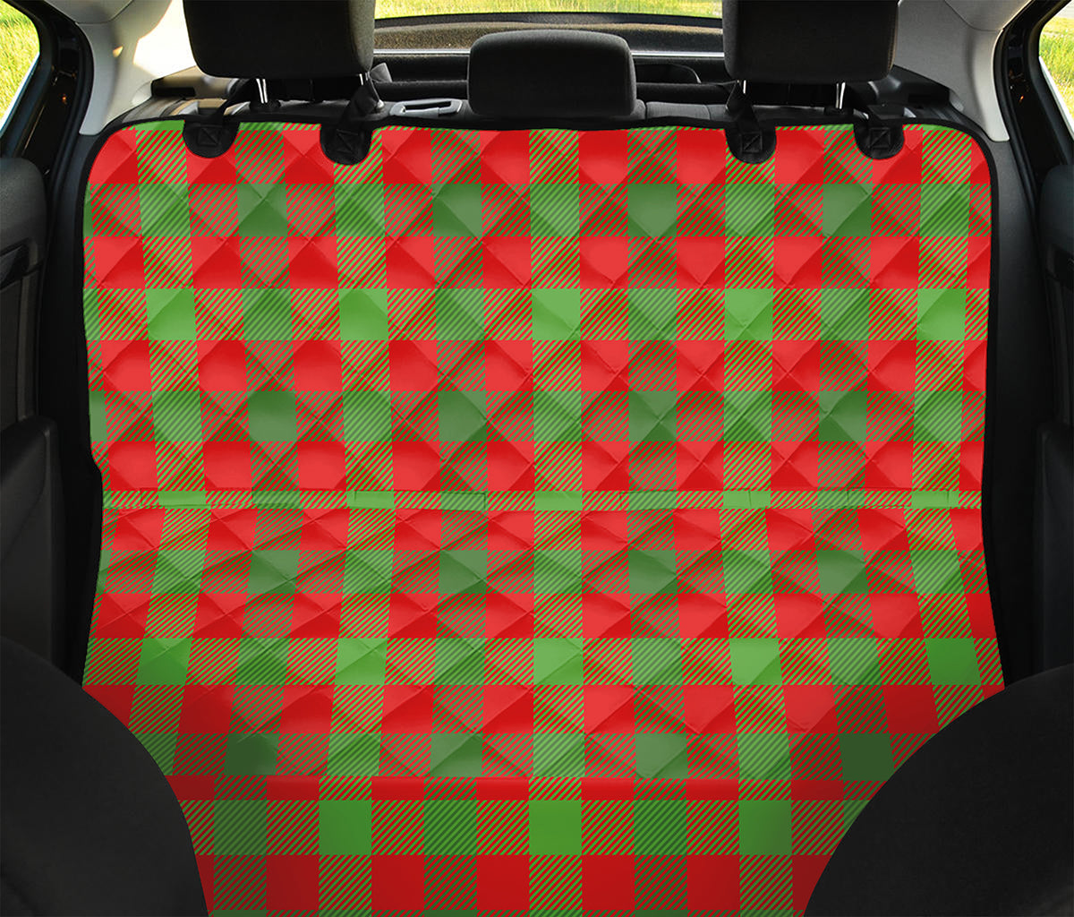 Christmas Buffalo Plaid Print Pet Car Back Seat Cover