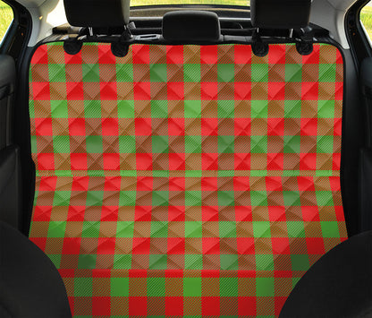 Christmas Buffalo Plaid Print Pet Car Back Seat Cover