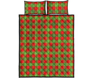 Christmas Buffalo Plaid Print Quilt Bed Set