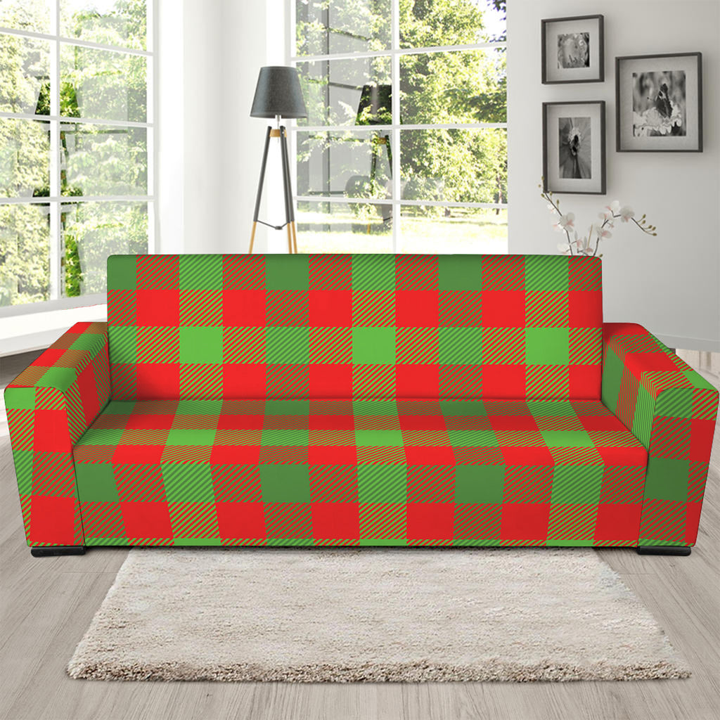 Christmas Buffalo Plaid Print Sofa Slipcover