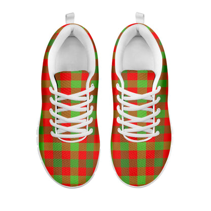 Christmas Buffalo Plaid Print White Sneakers