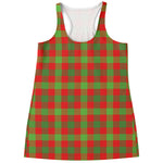 Christmas Buffalo Plaid Print Women's Racerback Tank Top