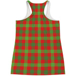Christmas Buffalo Plaid Print Women's Racerback Tank Top