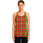 Christmas Buffalo Plaid Print Women's Racerback Tank Top