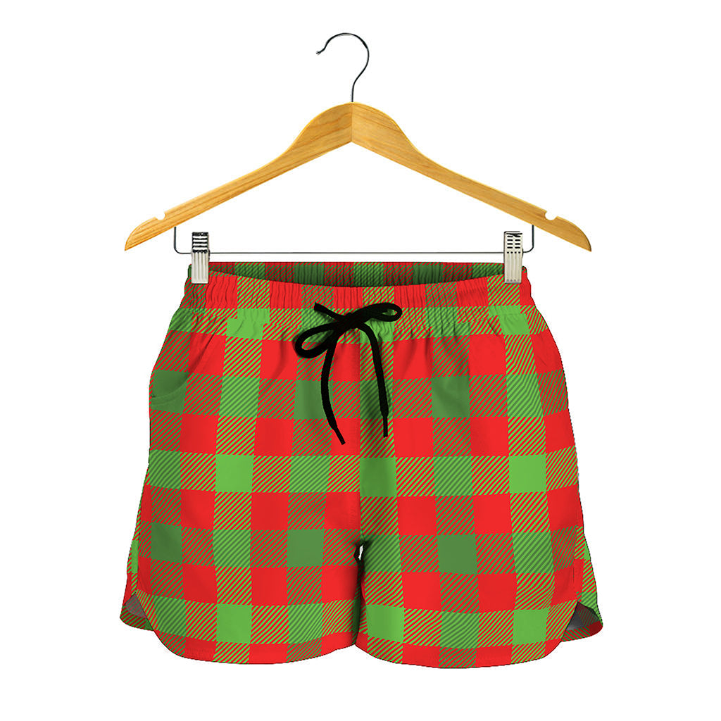 Christmas Buffalo Plaid Print Women's Shorts