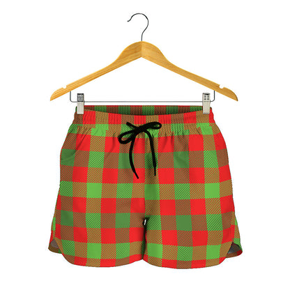 Christmas Buffalo Plaid Print Women's Shorts