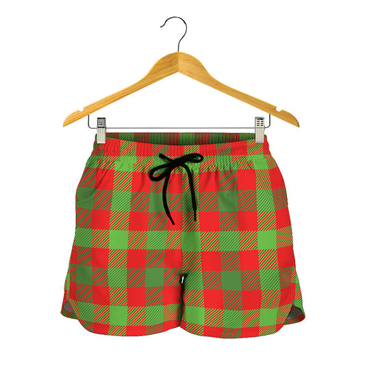 Christmas Buffalo Plaid Print Women's Shorts