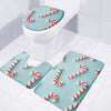 Christmas Candy Candies Pattern Print 3 Piece Bath Mat Set