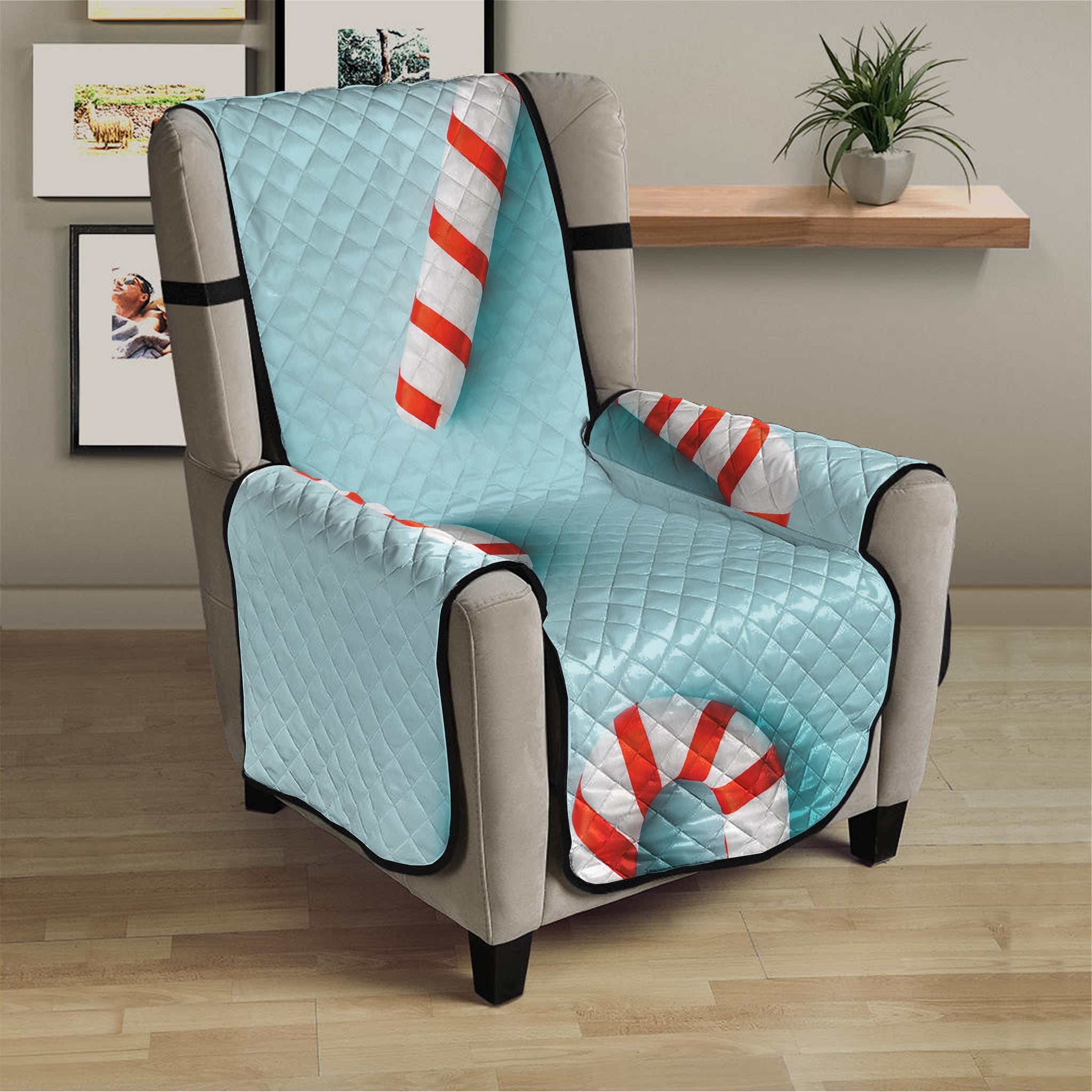 Christmas Candy Candies Pattern Print Armchair Protector